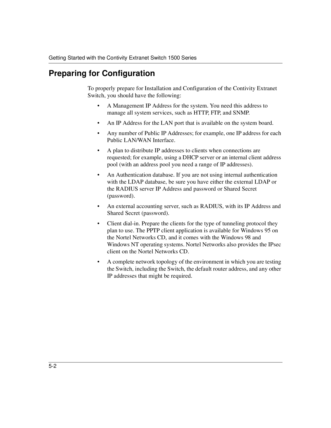 Nortel Networks 1500 manual Preparing for Configuration 