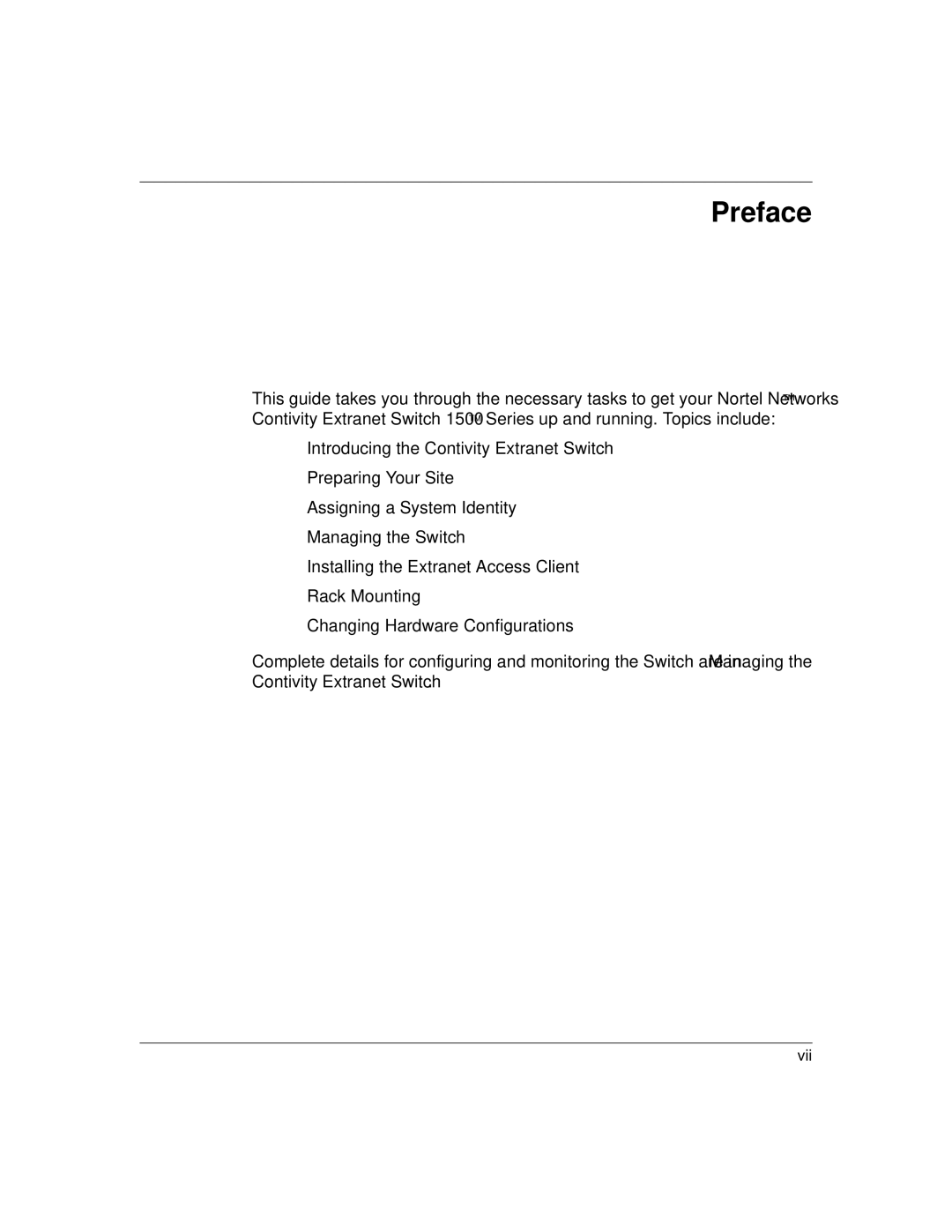 Nortel Networks 1500 manual Preface 