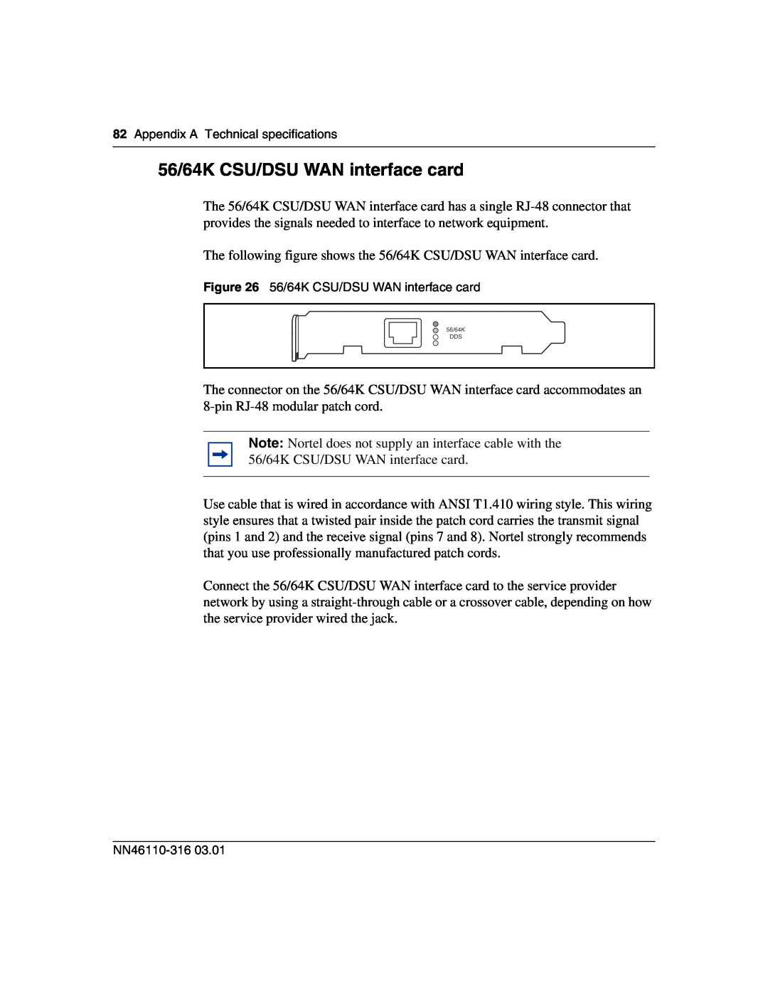 Nortel Networks 1750 manual 56/64K CSU/DSU WAN interface card 