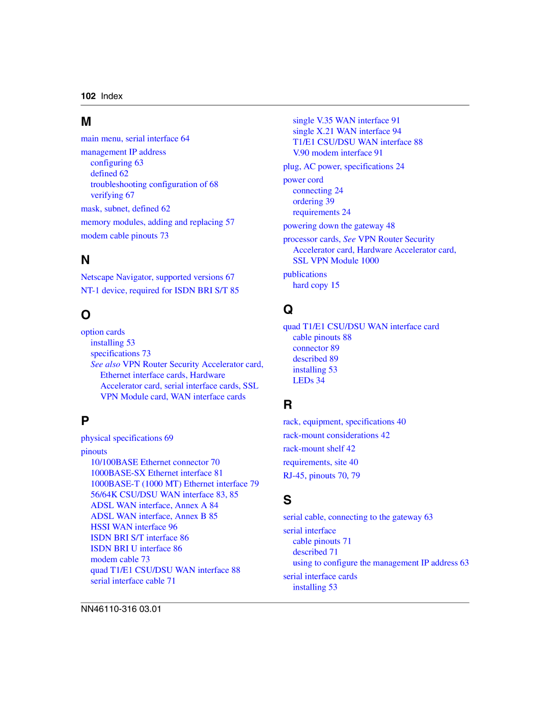 Nortel Networks 1750 manual Index 