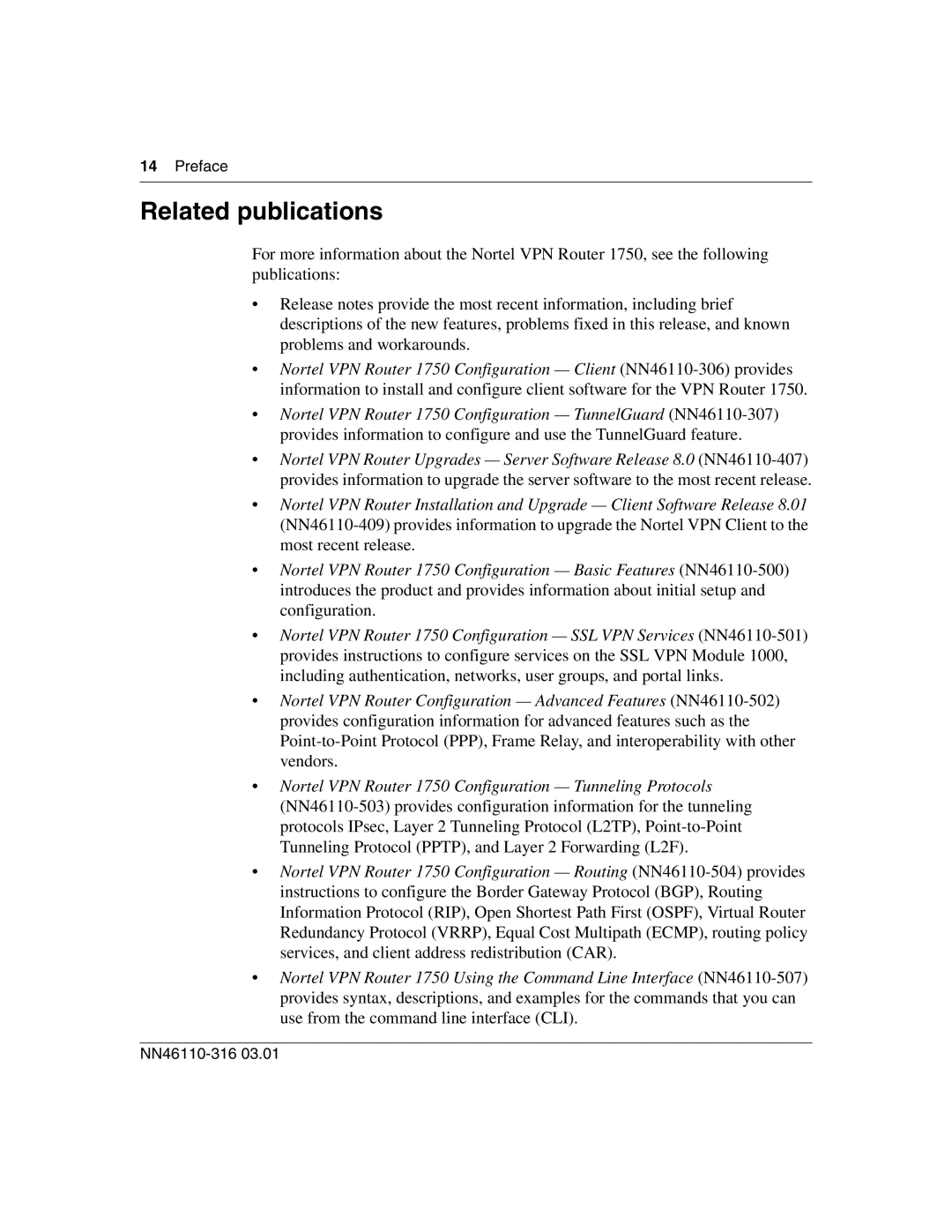 Nortel Networks 1750 manual Related publications 