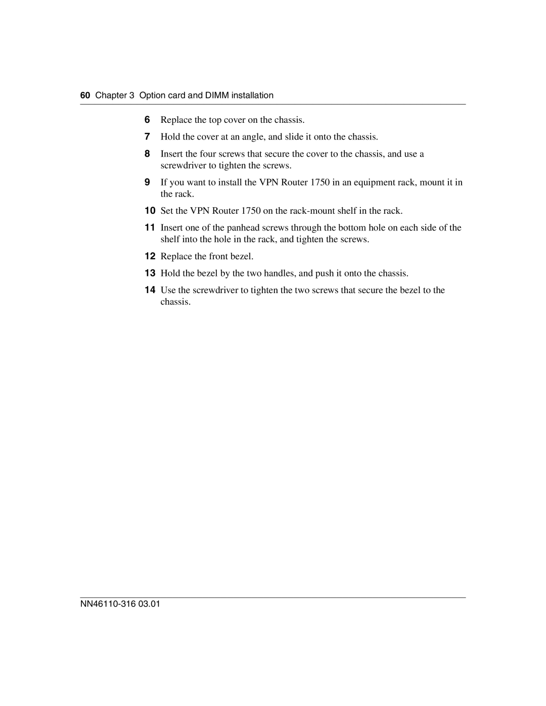 Nortel Networks 1750 manual Option card and Dimm installation 