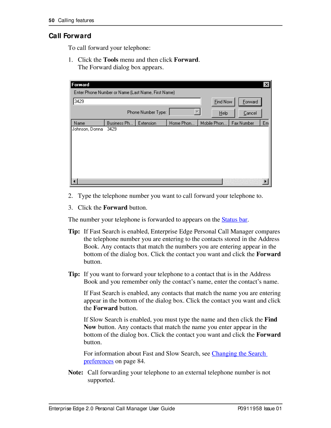 Nortel Networks 2 manual Call Forward 