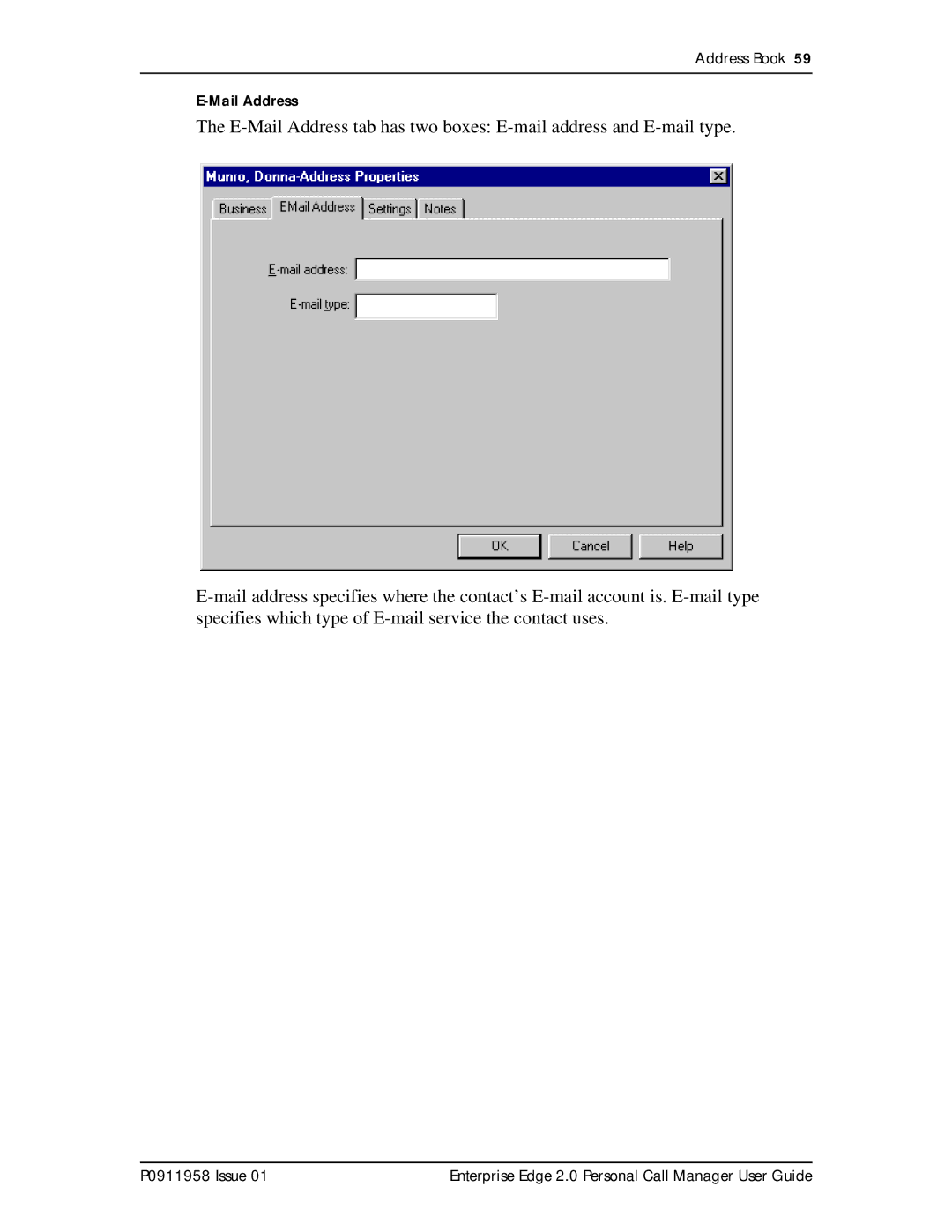 Nortel Networks 2 manual Address Book Mail Address 