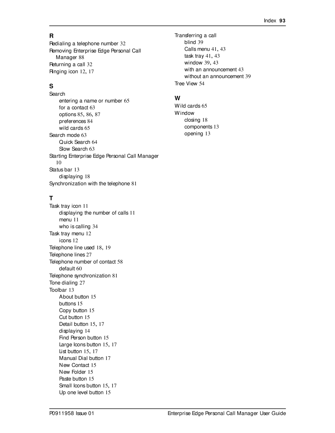 Nortel Networks 2 manual Index 