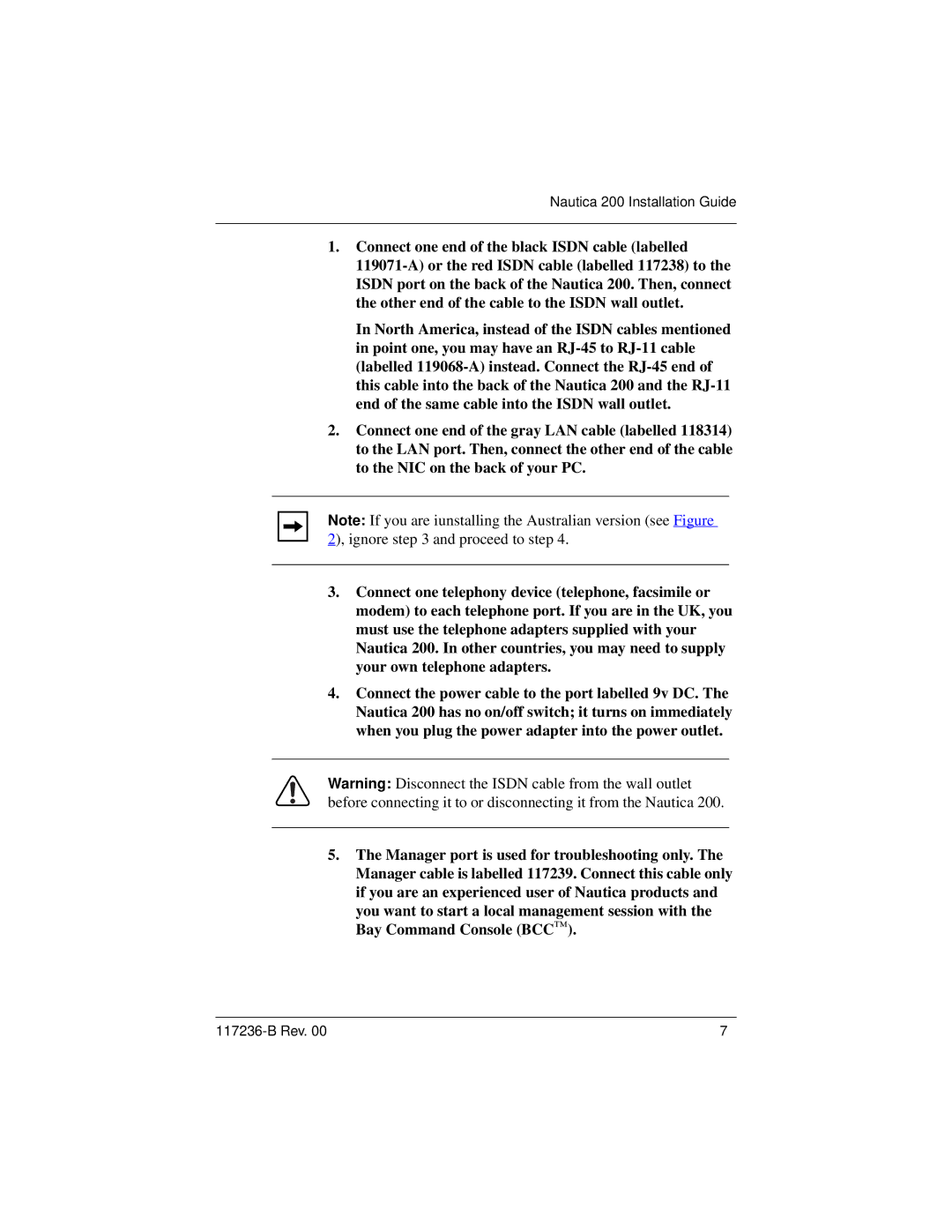 Nortel Networks manual Nautica 200 Installation Guide 