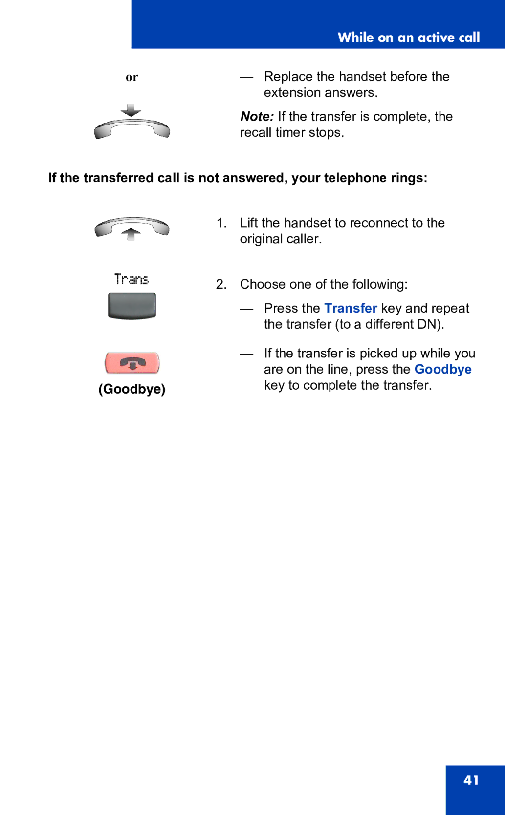 Nortel Networks 2001 manual Replace the handset before 