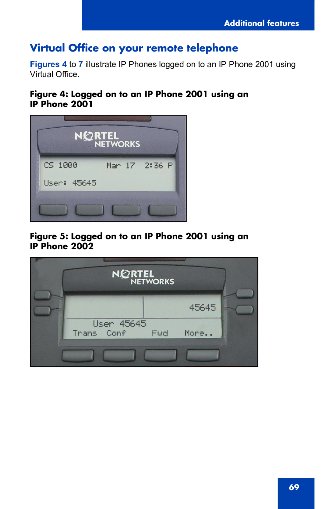 Nortel Networks 2001 manual Virtual Office on your remote telephone 