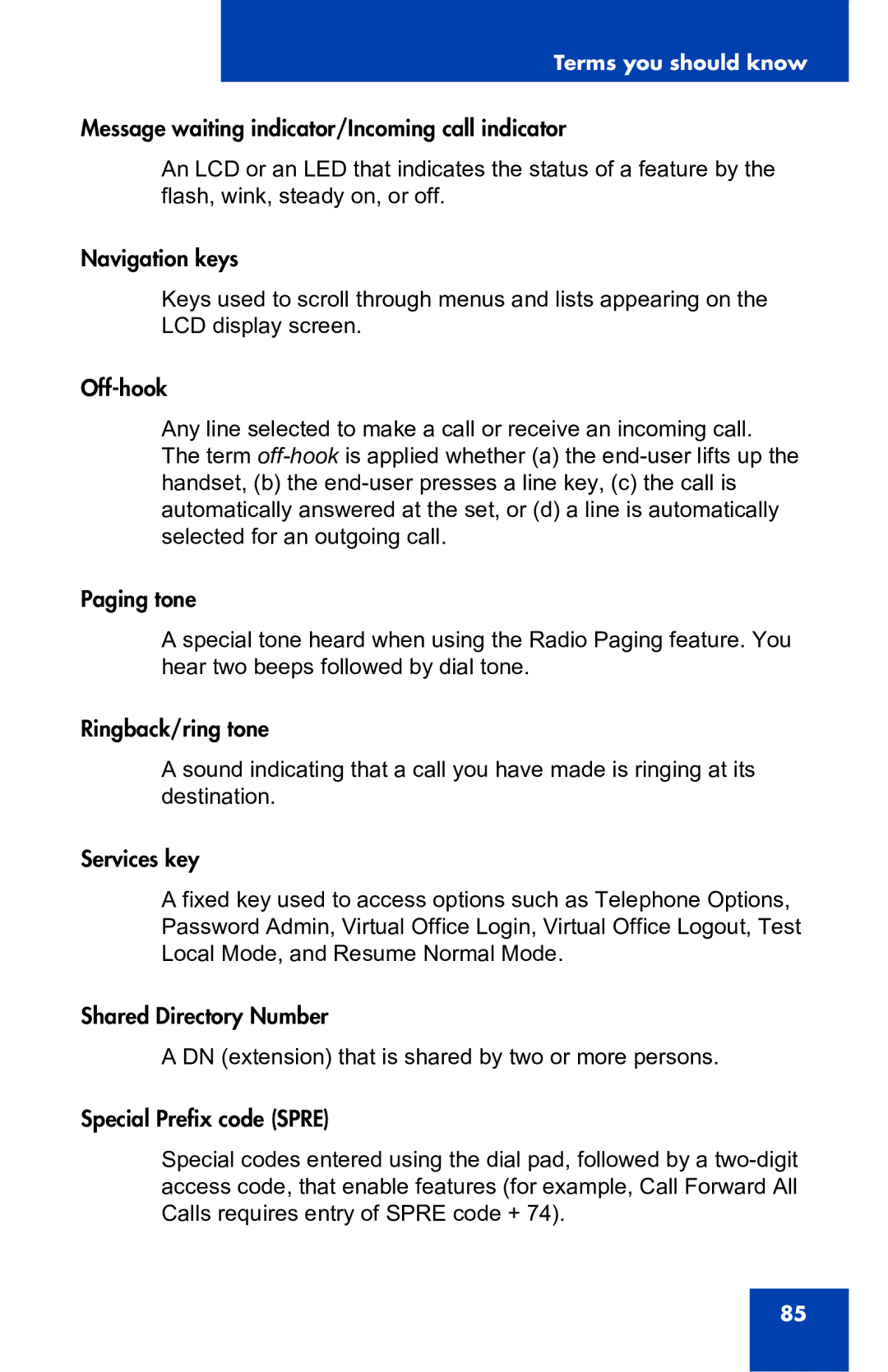 Nortel Networks 2001 manual Terms you should know 