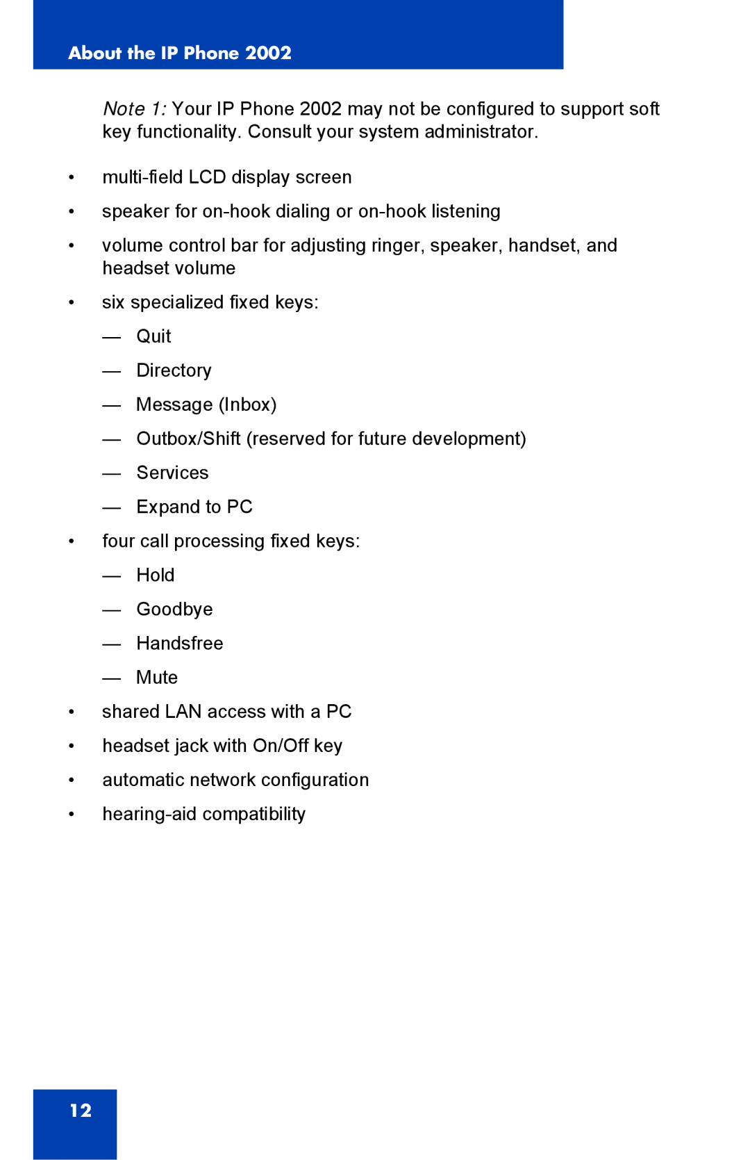 Nortel Networks 2002 manual About the IP Phone 