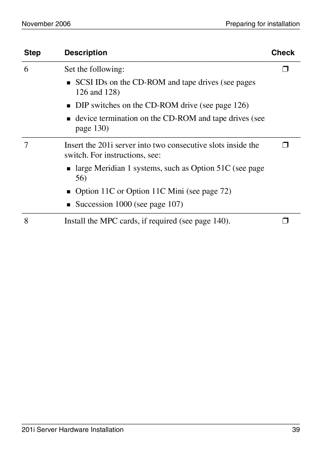 Nortel Networks 201i manual Set the following 