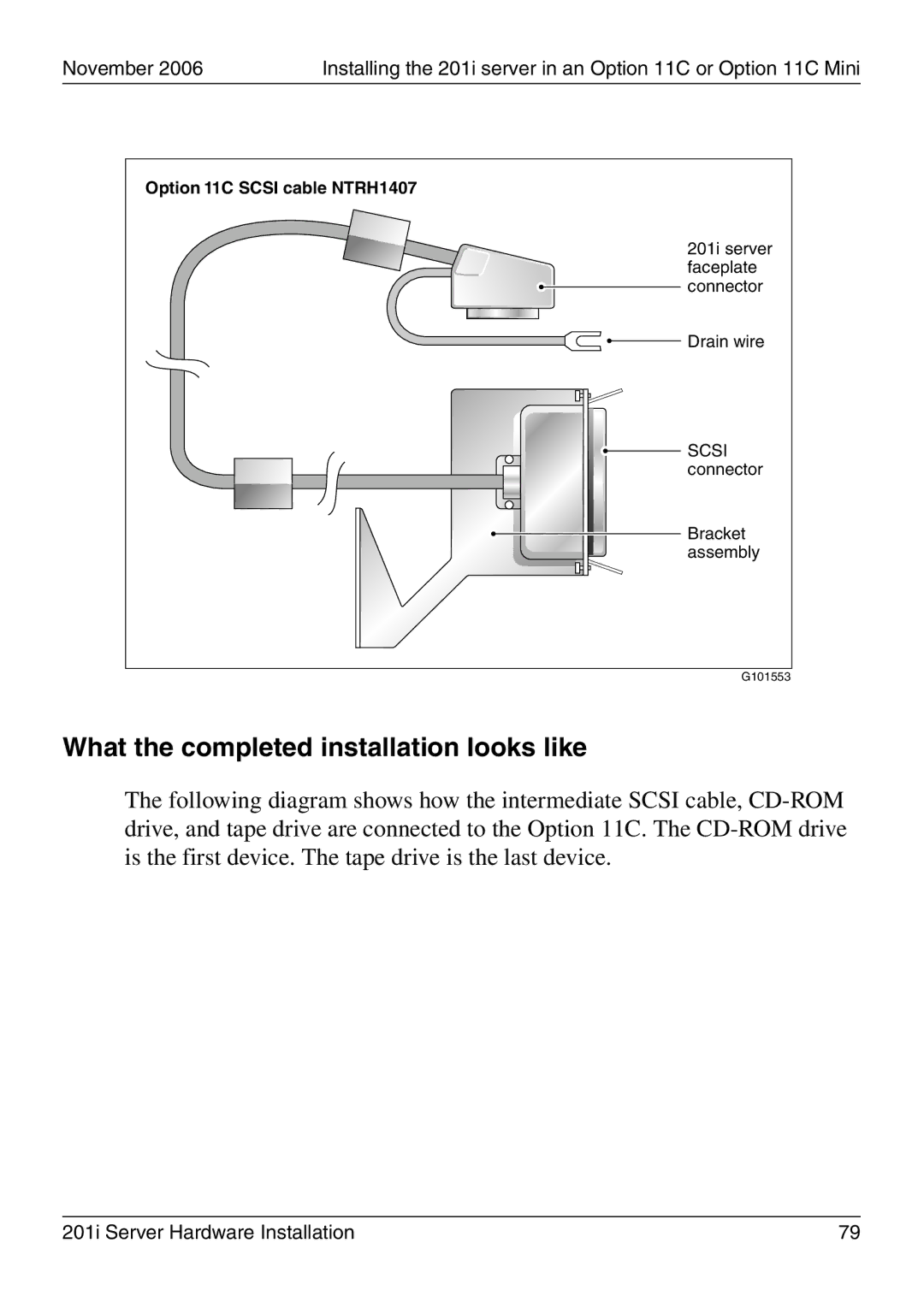 Nortel Networks 201i manual Option 11C Scsi cable NTRH1407 