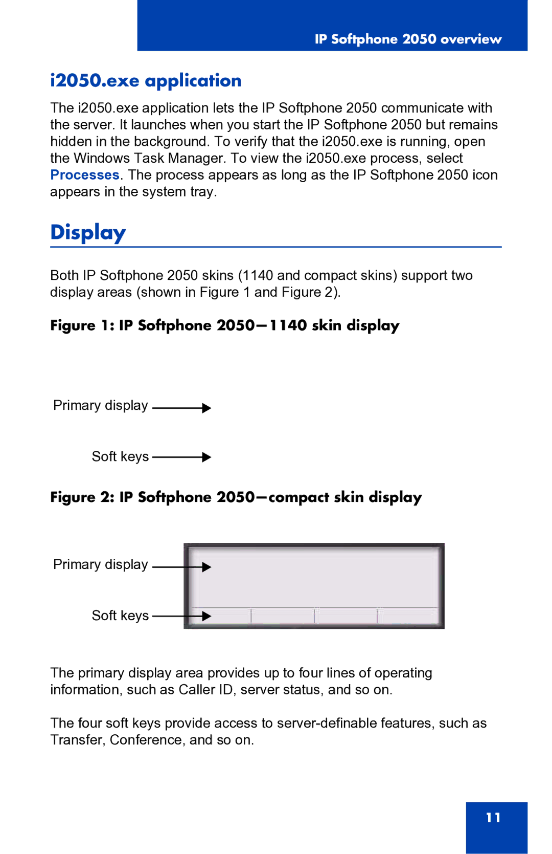 Nortel Networks manual Display, I2050.exe application 