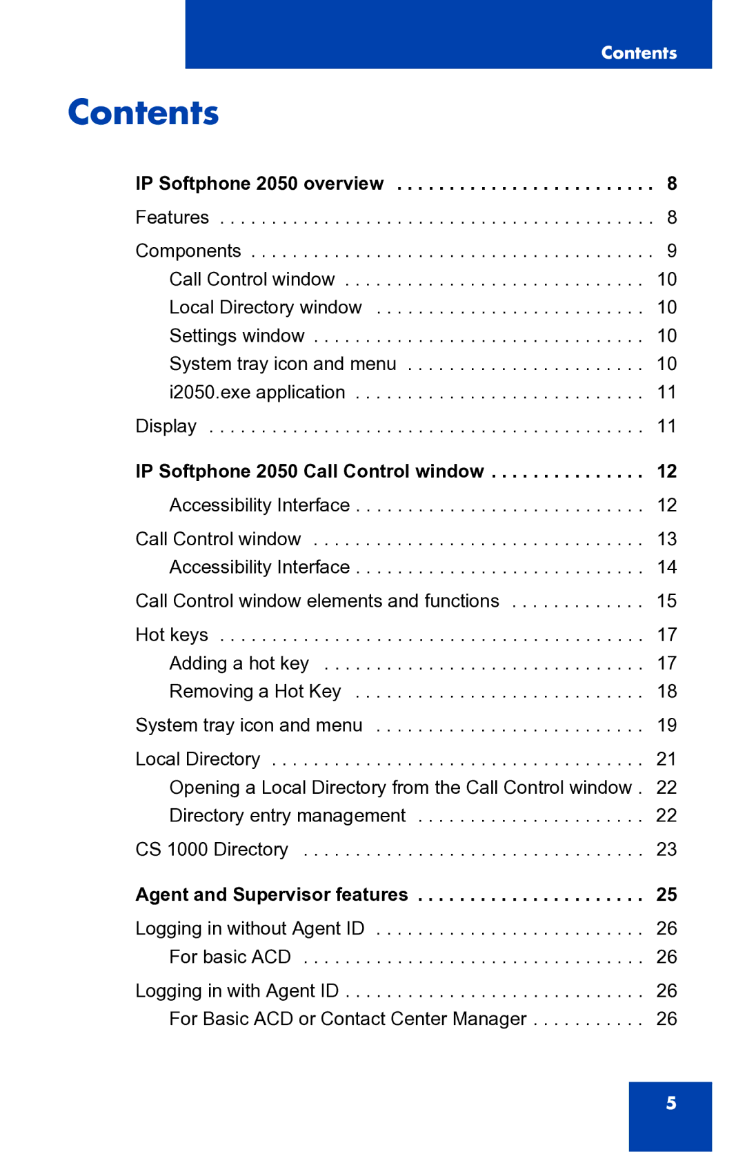 Nortel Networks 2050 manual Contents 