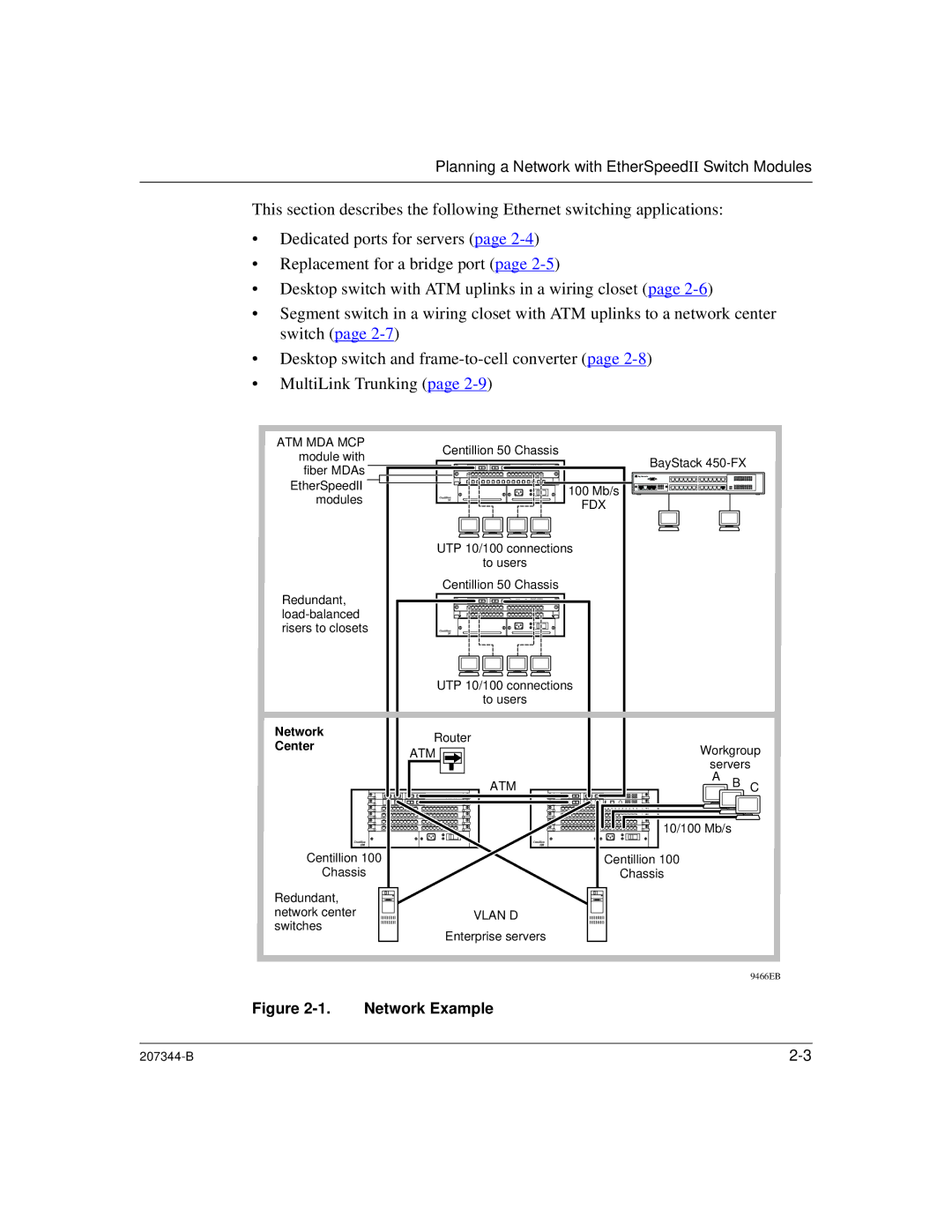 Nortel Networks 207344-B manual Network Example 