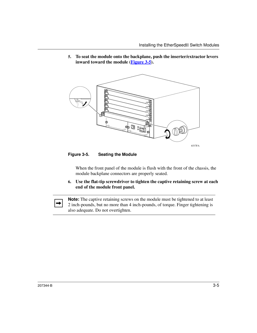 Nortel Networks 207344-B manual Seating the Module 