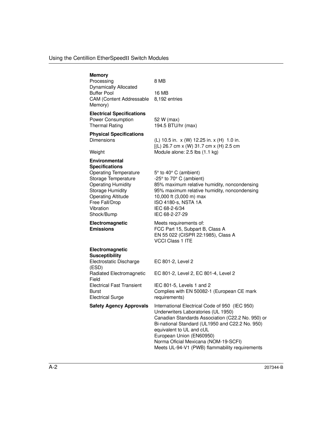 Nortel Networks 207344-B manual Memory 