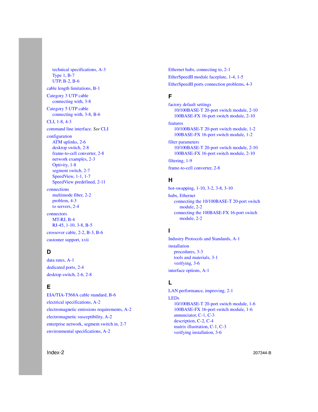 Nortel Networks 207344-B manual Index-2 