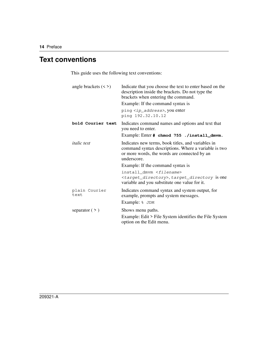 Nortel Networks 209321-A manual Text conventions, Preface 