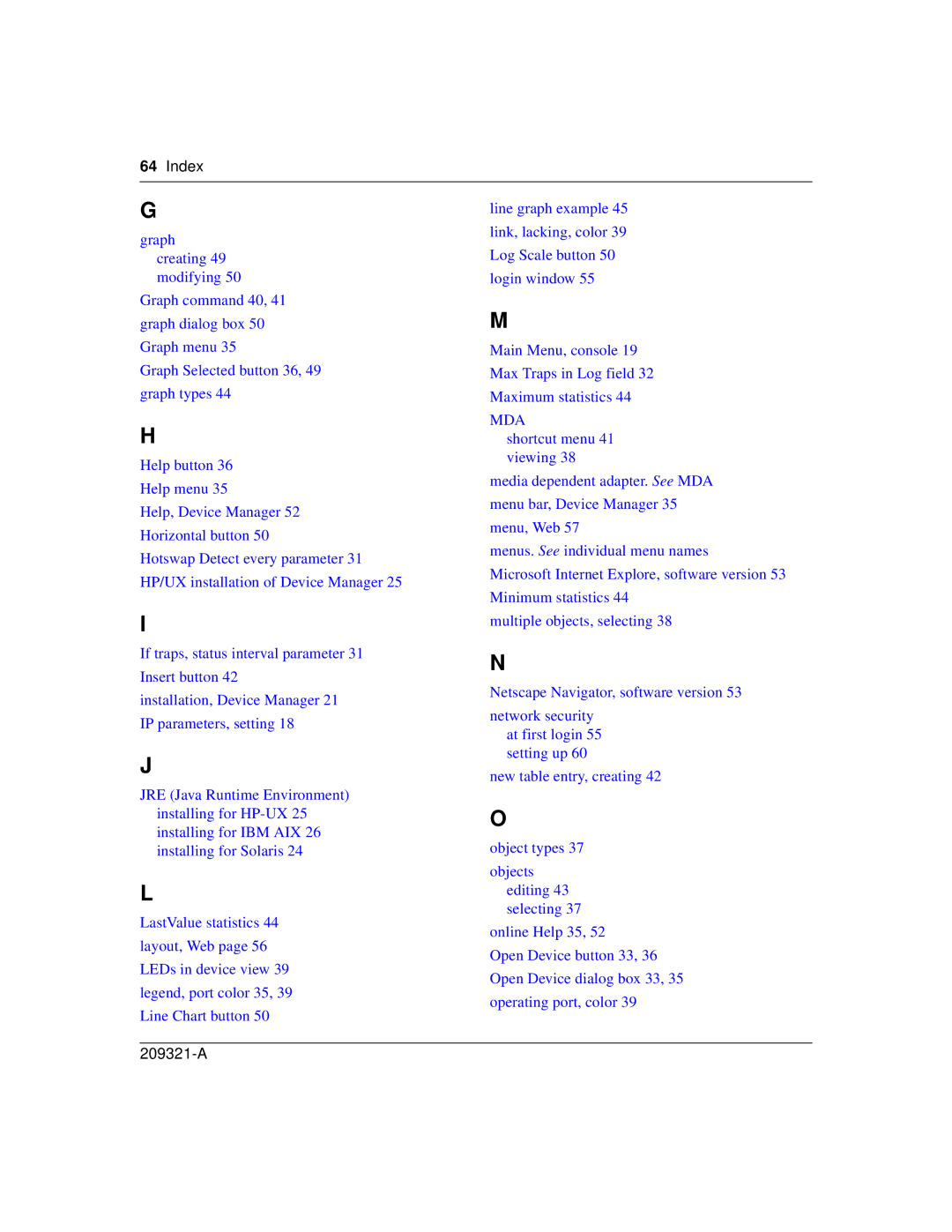 Nortel Networks 209321-A manual Index, Mda 