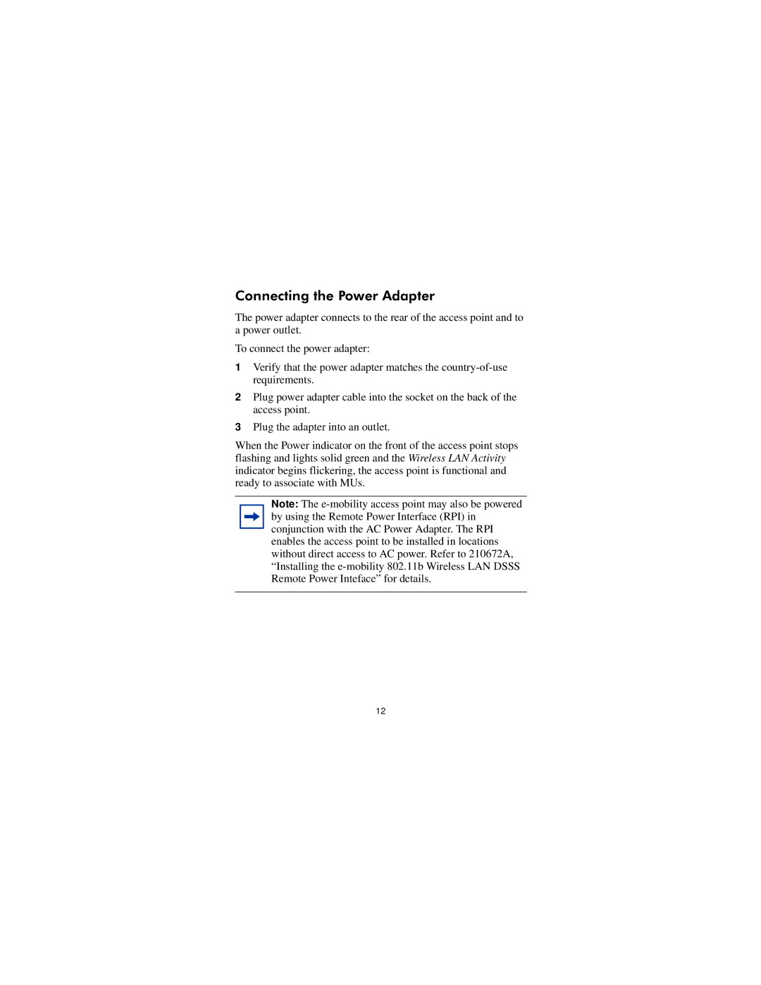 Nortel Networks 210667-A manual Connecting the Power Adapter 