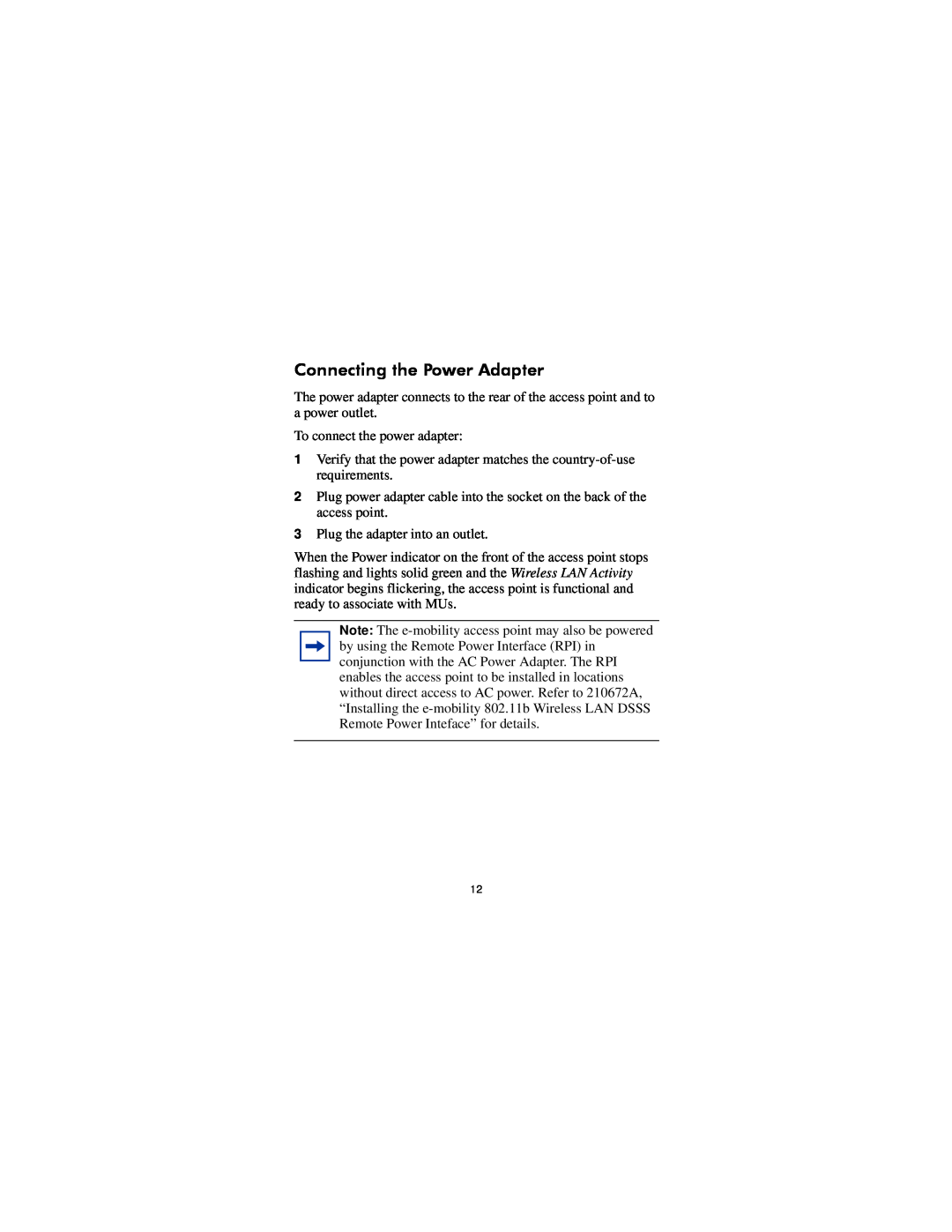 Nortel Networks 210667-A manual Connecting the Power Adapter 
