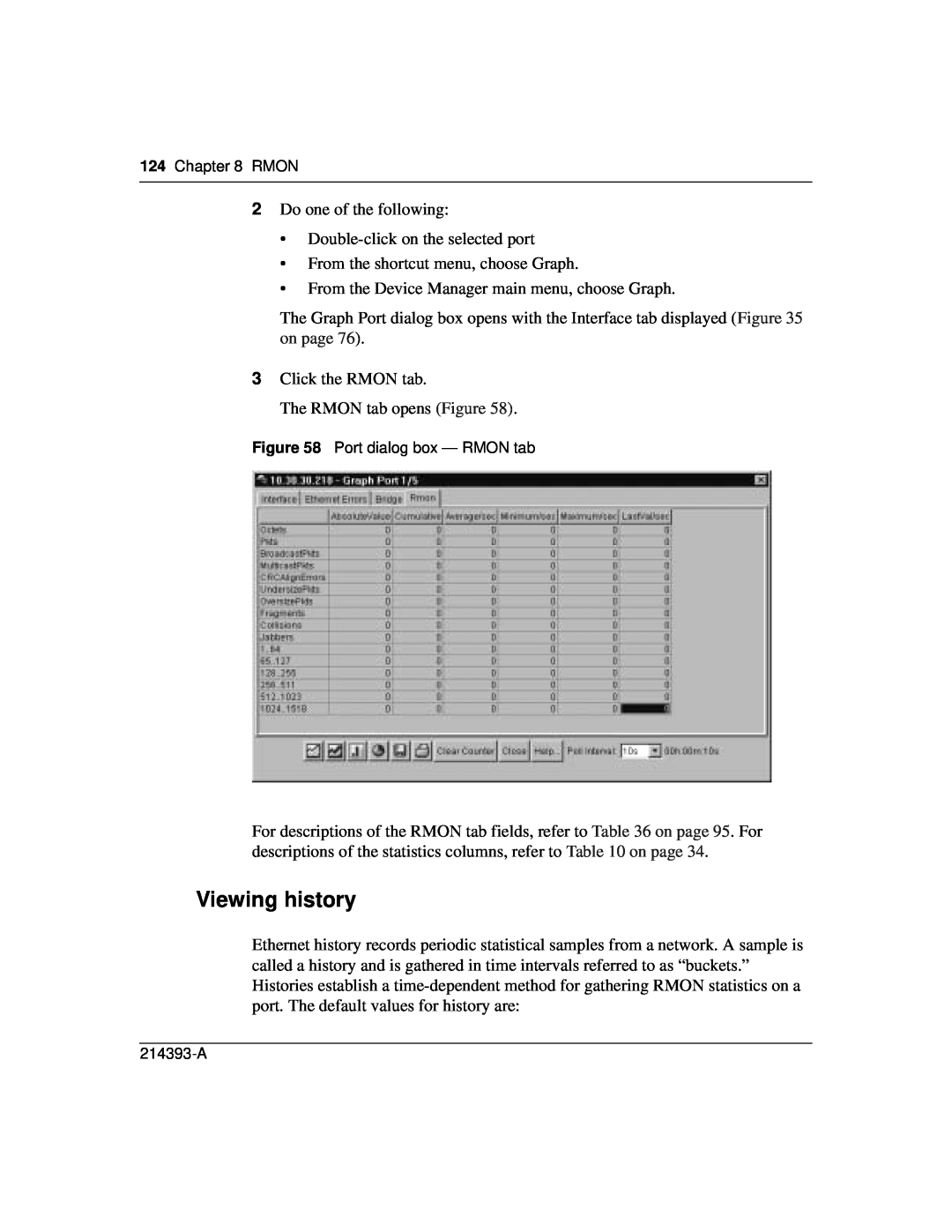 Nortel Networks 214393-A manual Viewing history 