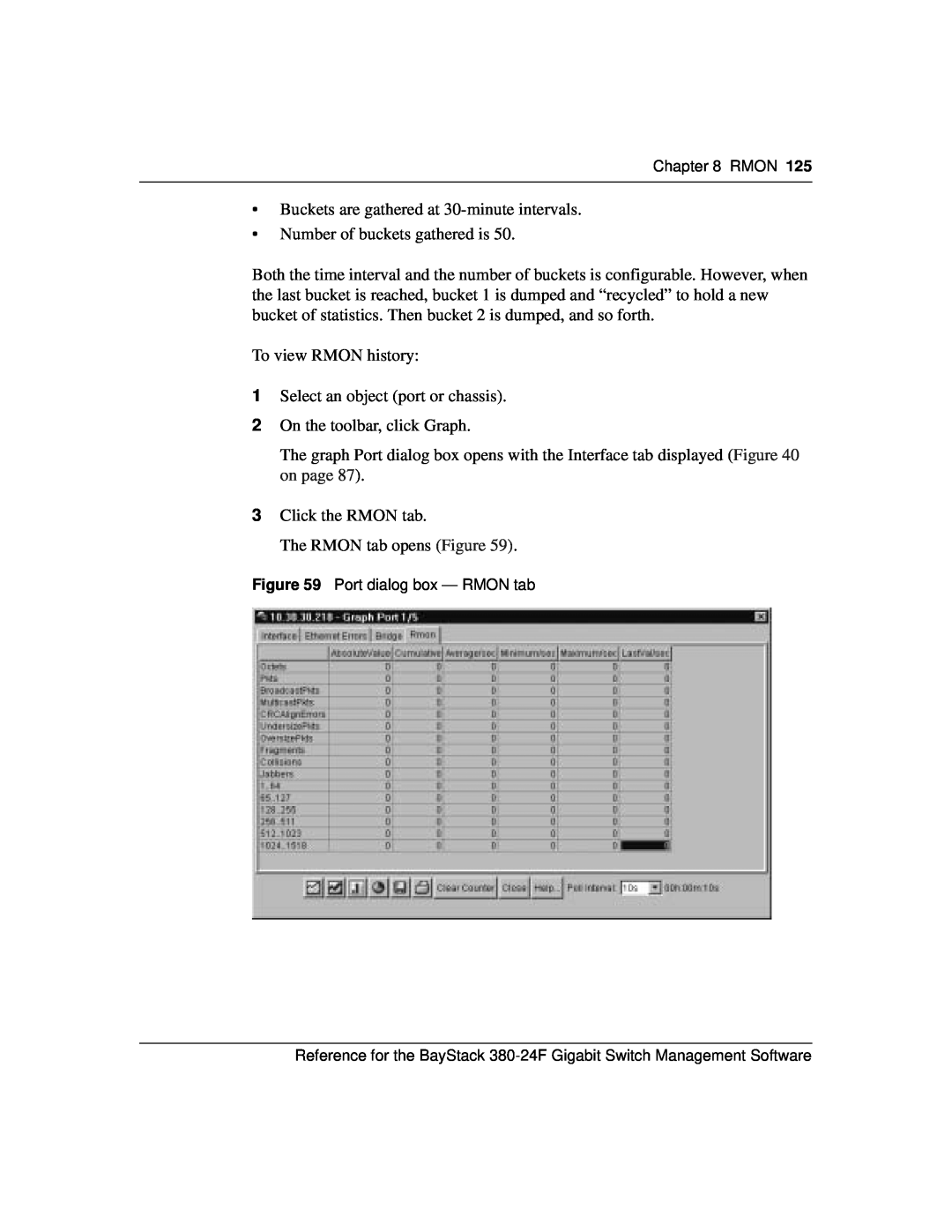 Nortel Networks 214393-A manual Buckets are gathered at 30-minuteintervals 