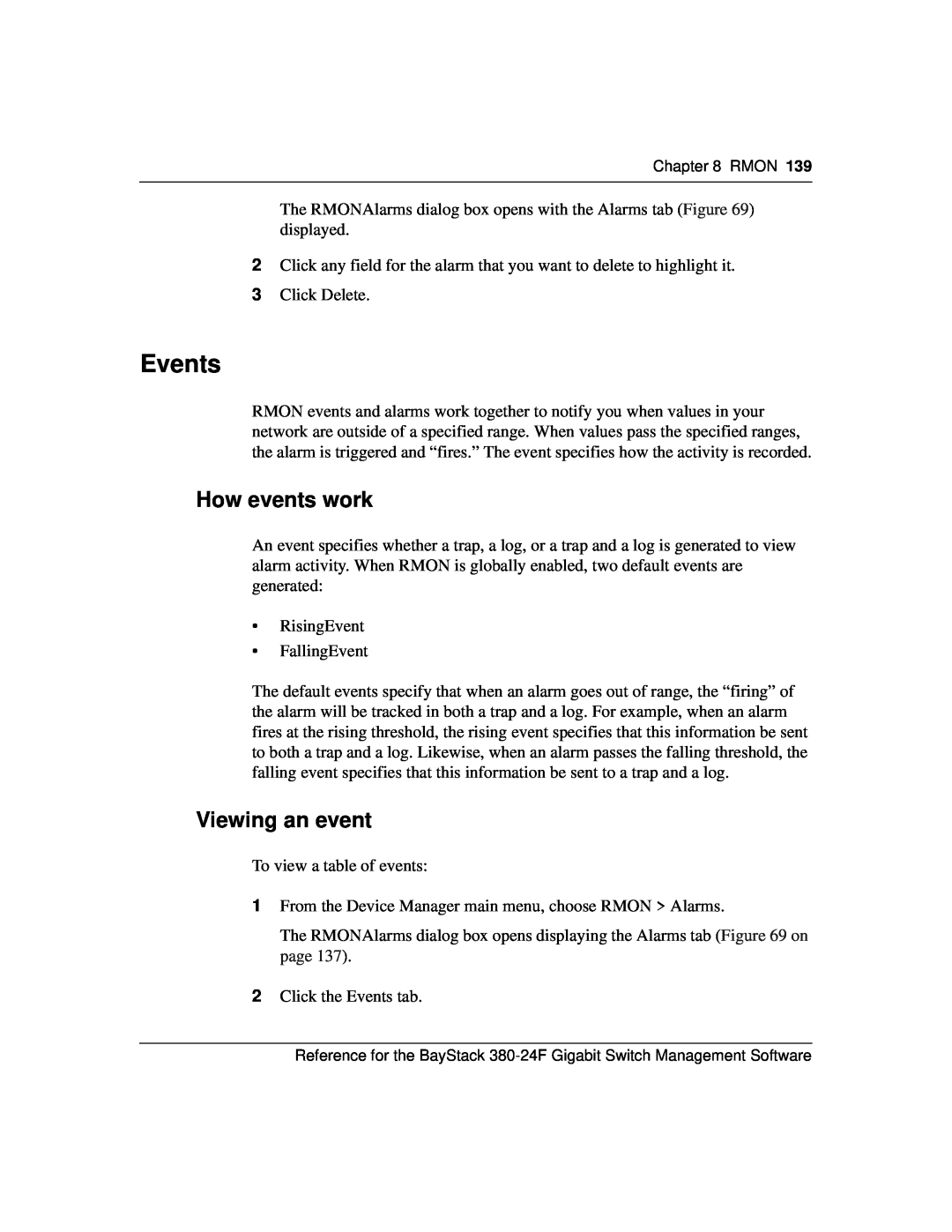 Nortel Networks 214393-A manual Events, How events work, Viewing an event 
