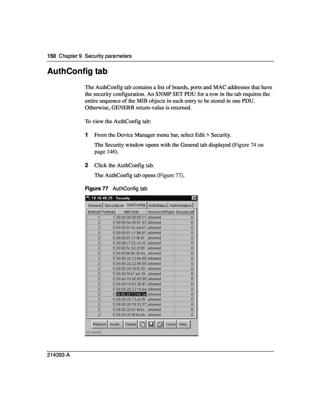 Nortel Networks 214393-A manual AuthConfig tab 