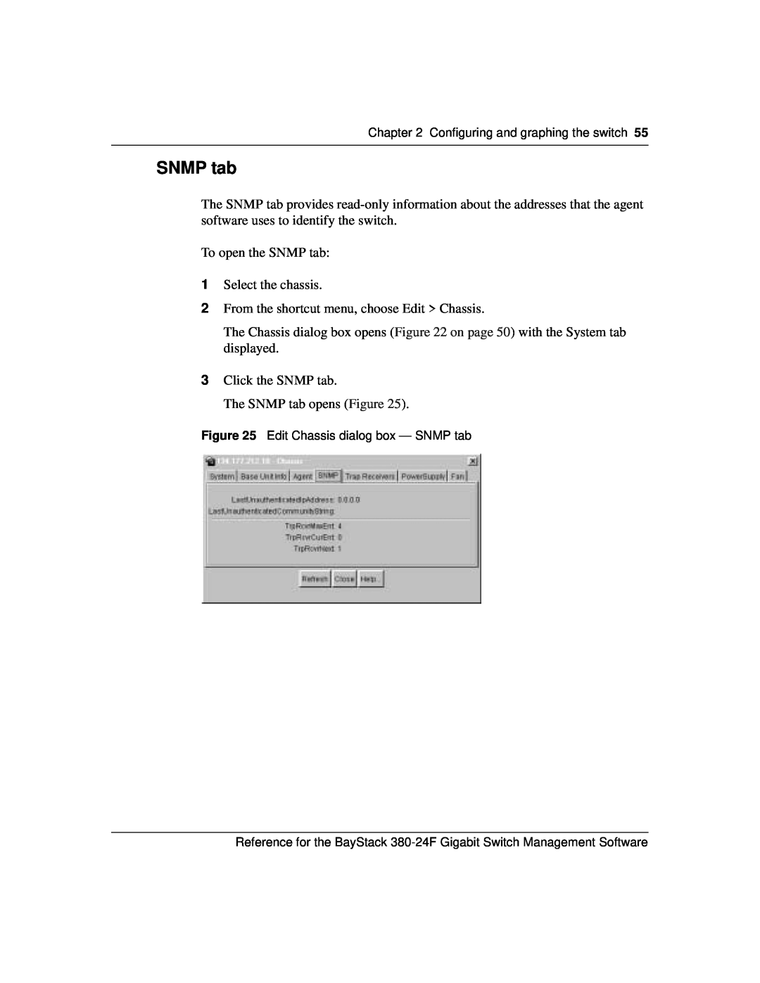 Nortel Networks 214393-A manual SNMP tab 