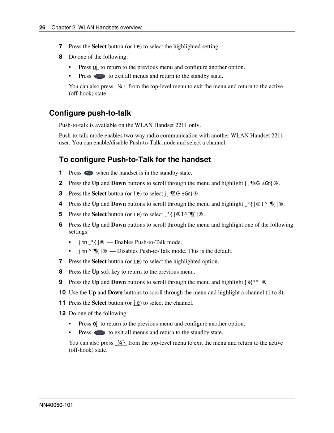 Nortel Networks 2210, 2212, 2211 manual Configure push-to-talk, To configure Push-to-Talk for the handset 