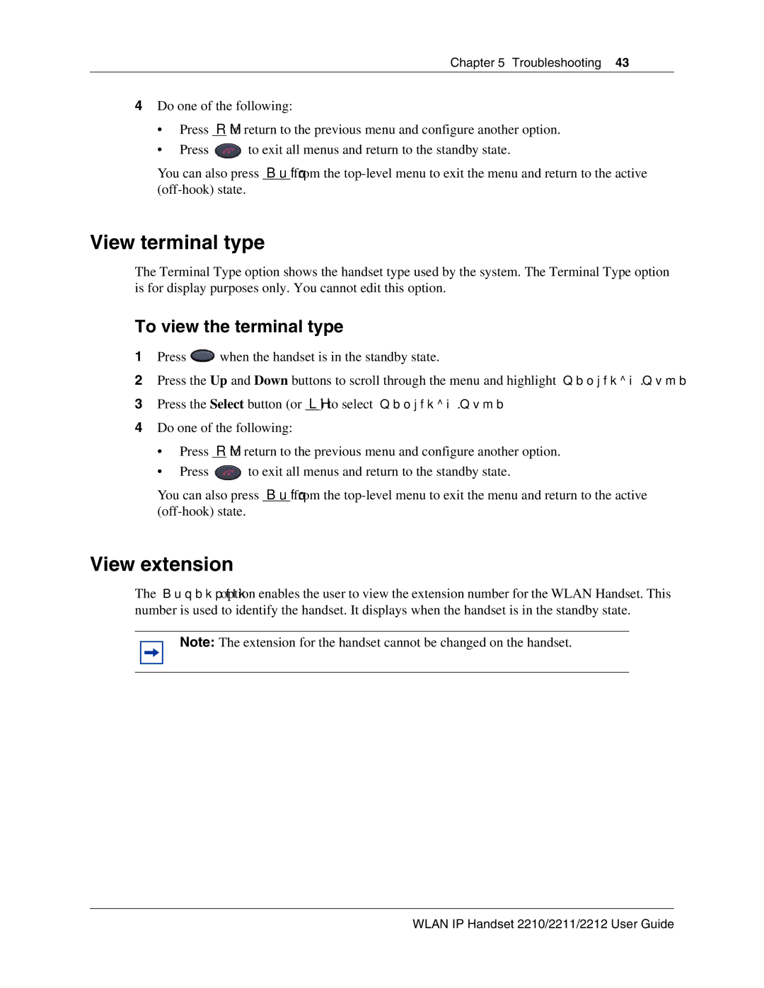 Nortel Networks 2211, 2212, 2210 manual View terminal type, View extension, To view the terminal type 