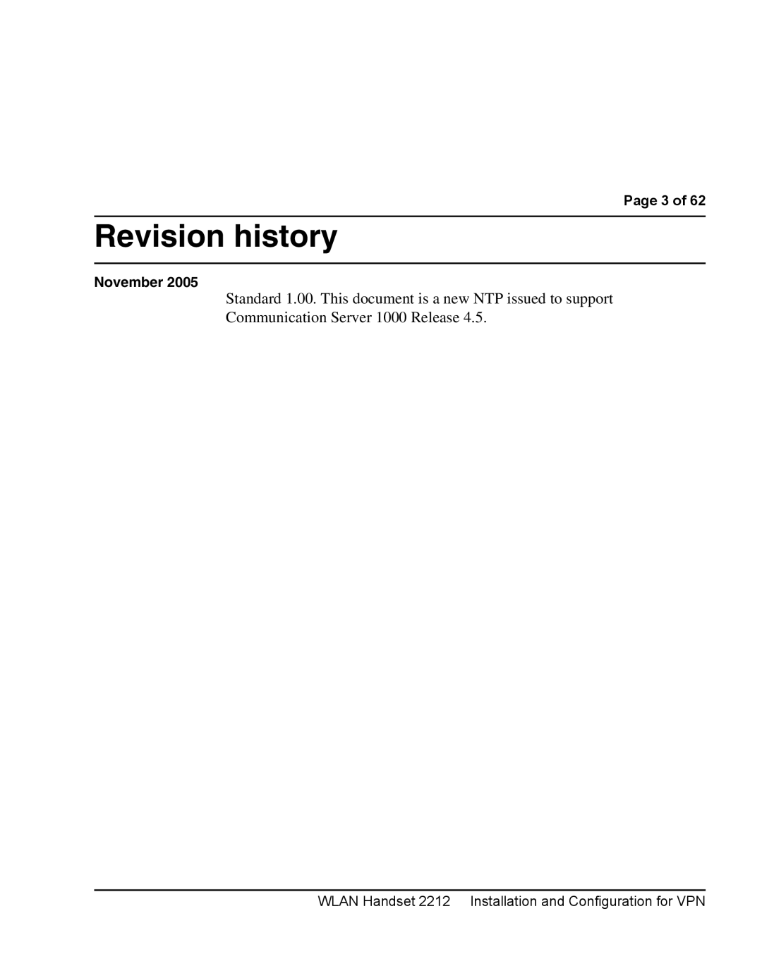 Nortel Networks 2212 manual Revision history, November 