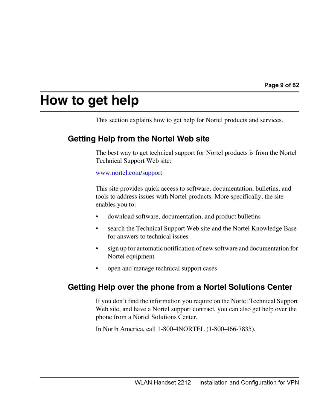 Nortel Networks 2212 manual How to get help, Getting Help from the Nortel Web site 