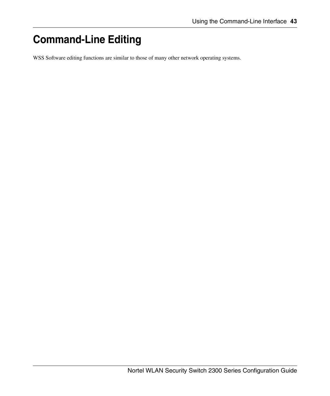 Nortel Networks 2300 manual Command-Line Editing 