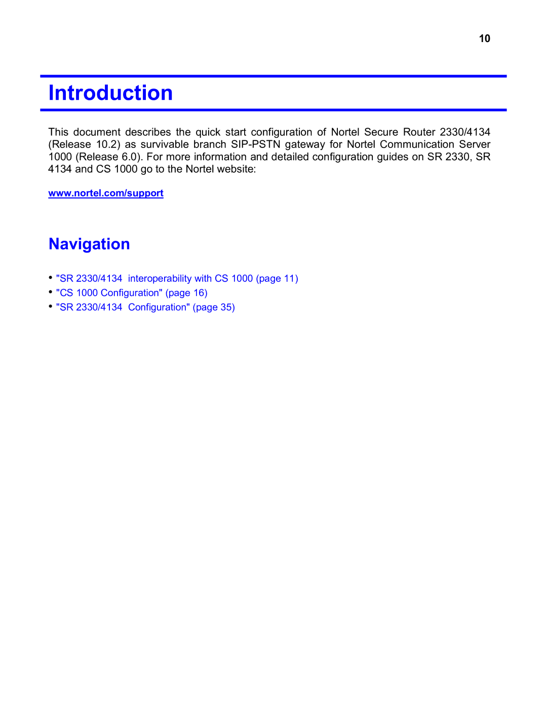 Nortel Networks 2330 quick start Introduction, Navigation 