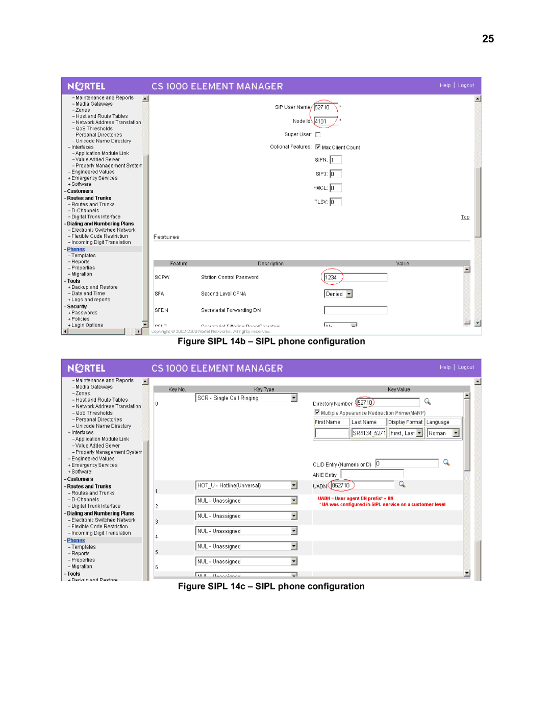 Nortel Networks 2330 quick start Figure Sipl 14b Sipl phone configuration 