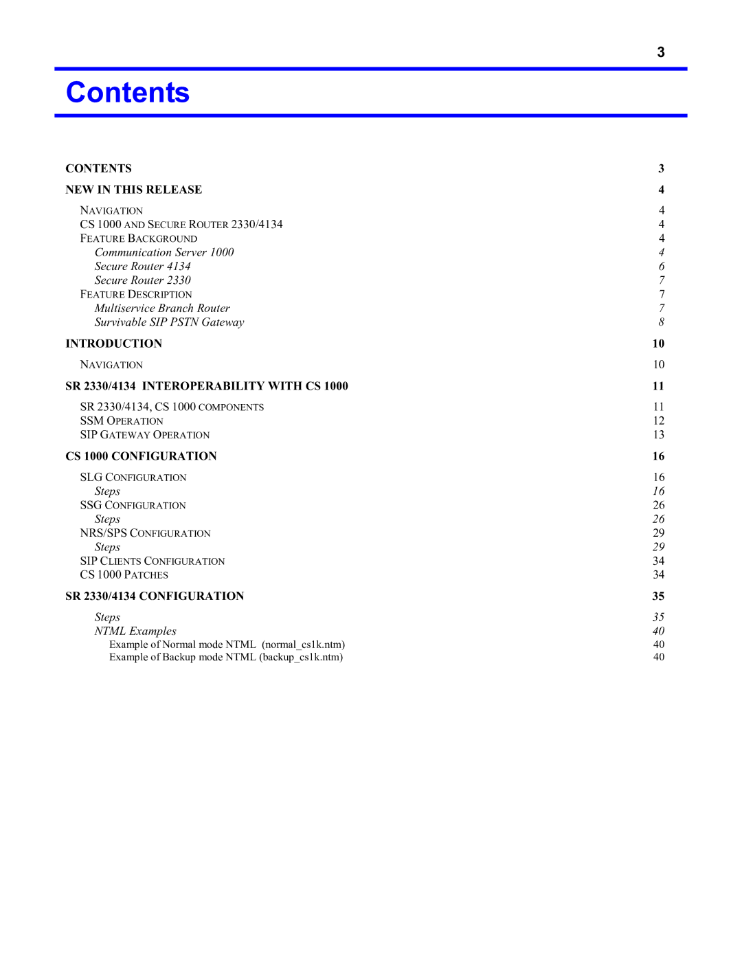 Nortel Networks 2330 quick start Contents 