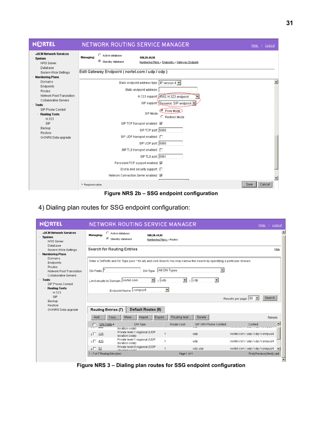 Nortel Networks 2330 quick start Dialing plan routes for SSG endpoint configuration 