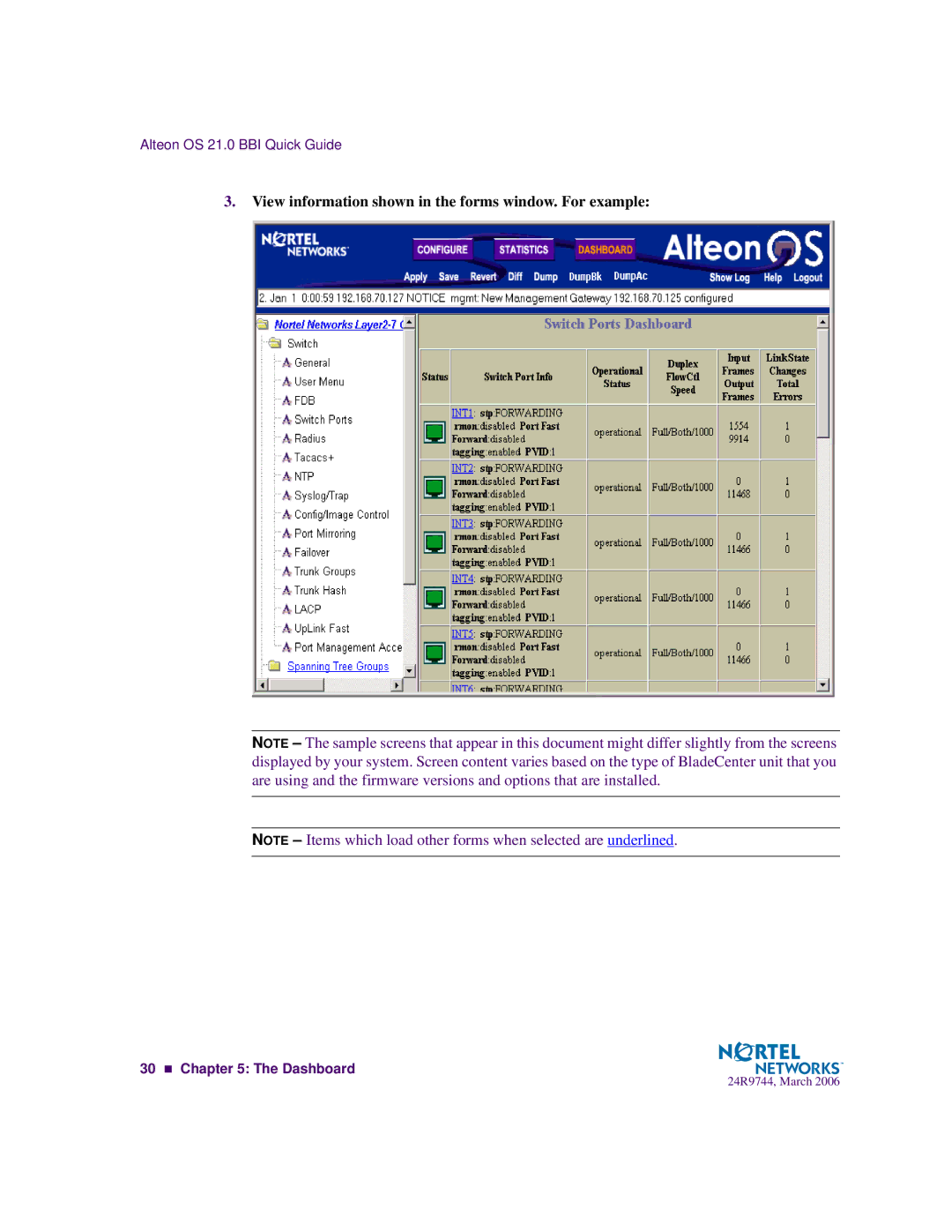 Nortel Networks 24R9744 manual View information shown in the forms window. For example 