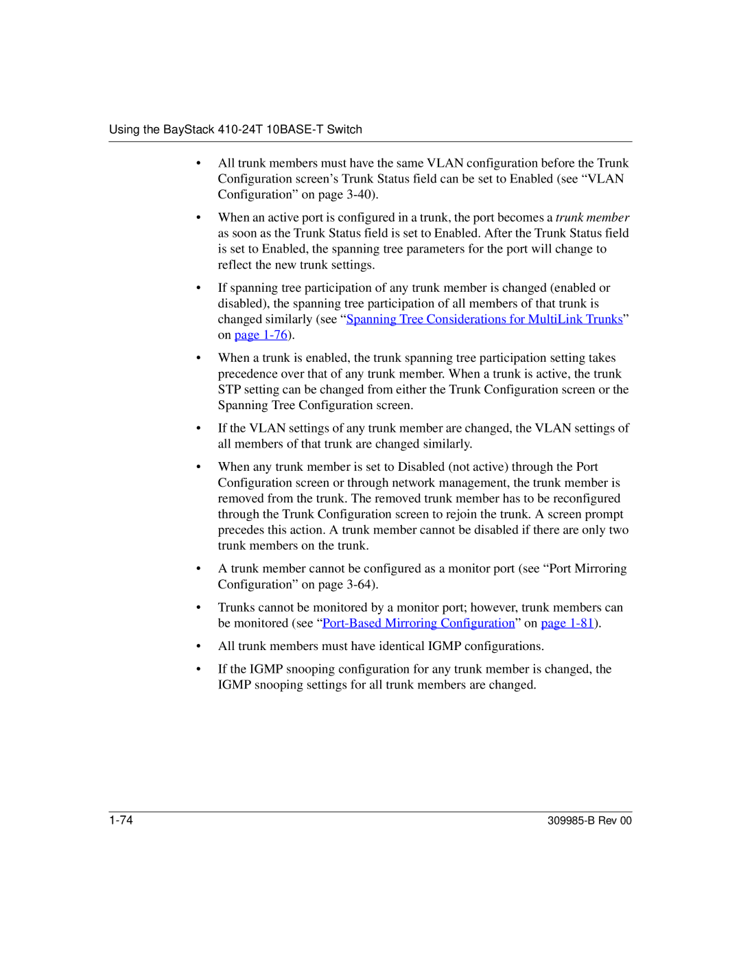 Nortel Networks manual Using the BayStack 410-24T 10BASE-T Switch 