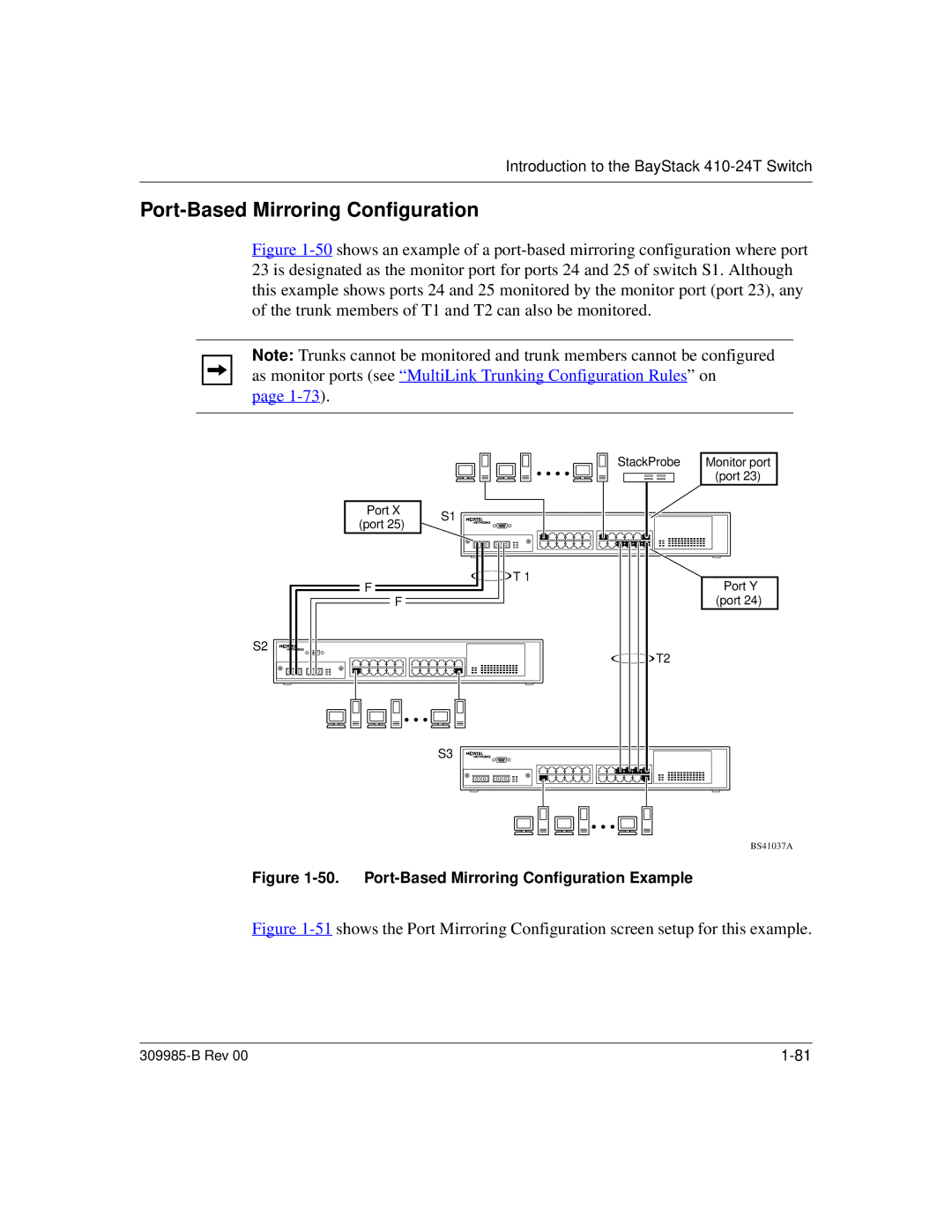 Nortel Networks 24T manual Port-Based Mirroring Configuration Example 