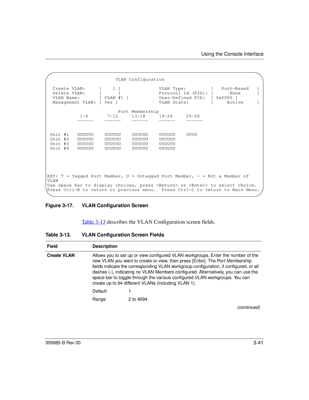 Nortel Networks 24T manual describes the Vlan Configuration screen fields, Vlan Configuration Screen Fields 