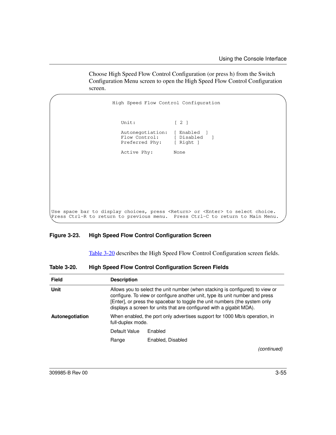 Nortel Networks 24T manual High Speed Flow Control Configuration Screen Fields 