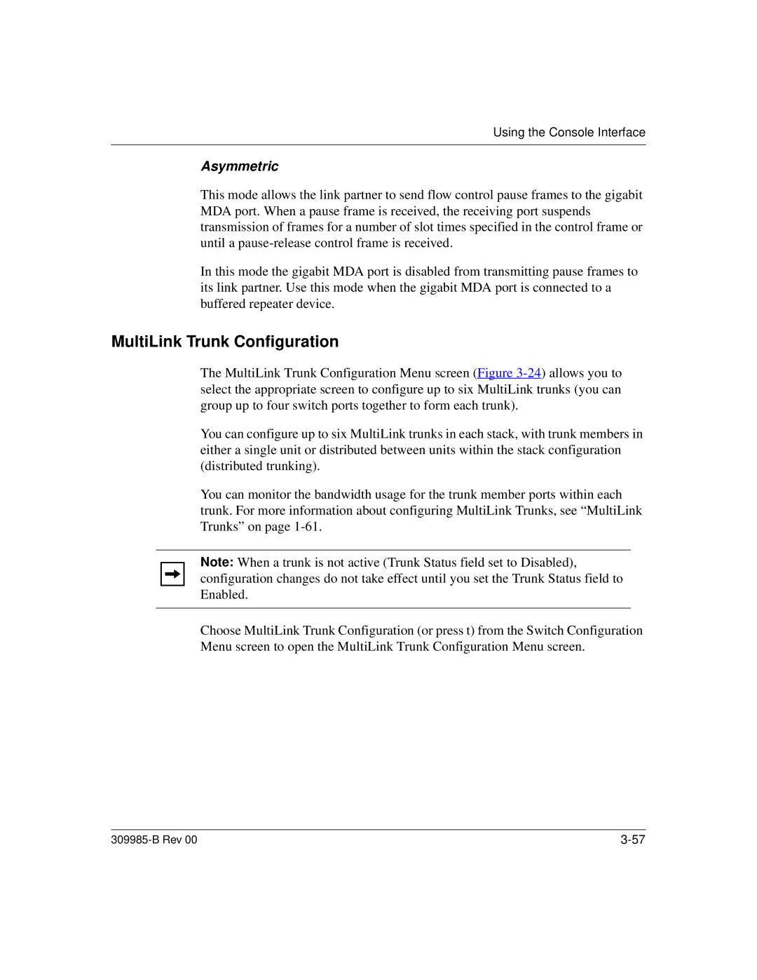 Nortel Networks 24T manual MultiLink Trunk Configuration, Asymmetric 