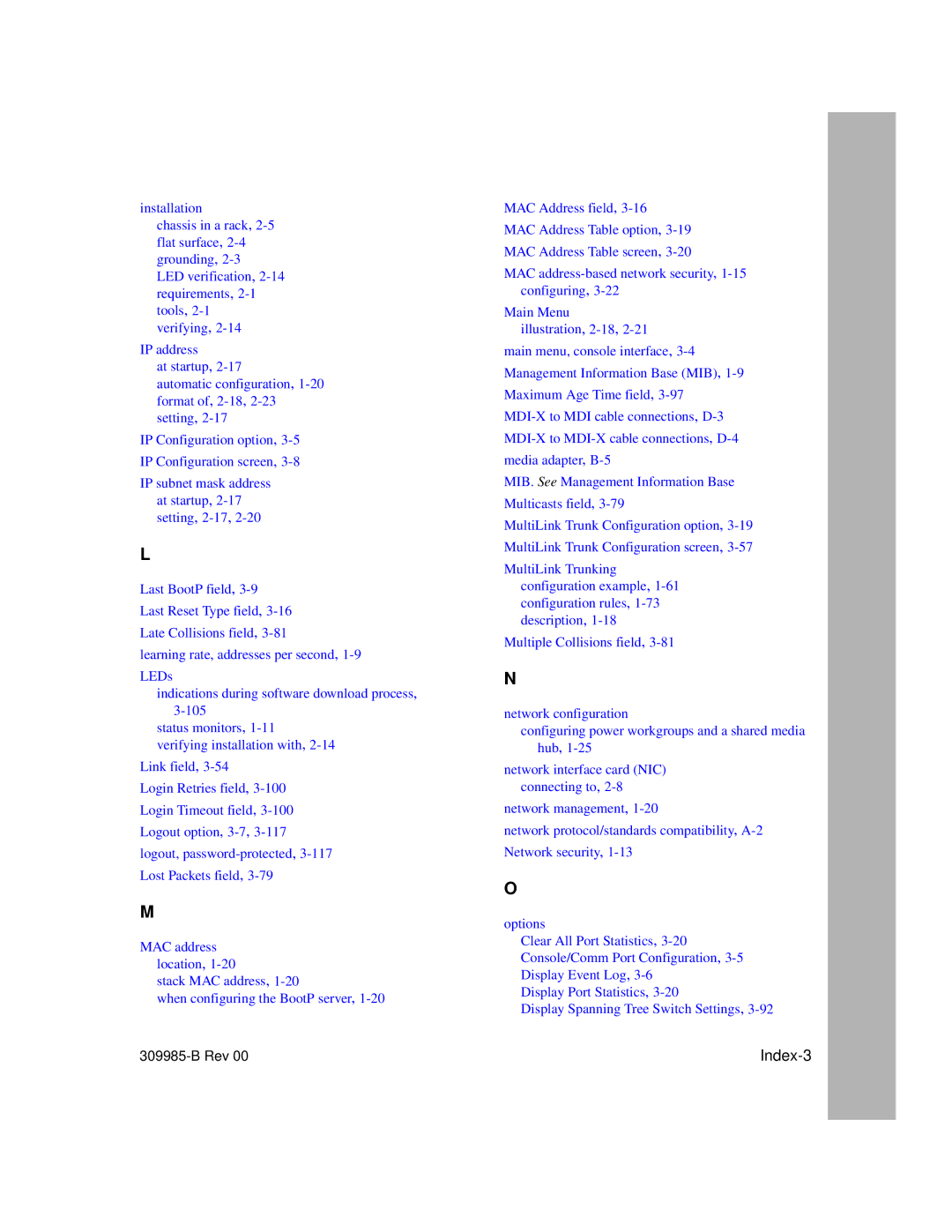 Nortel Networks 24T manual Index-3 