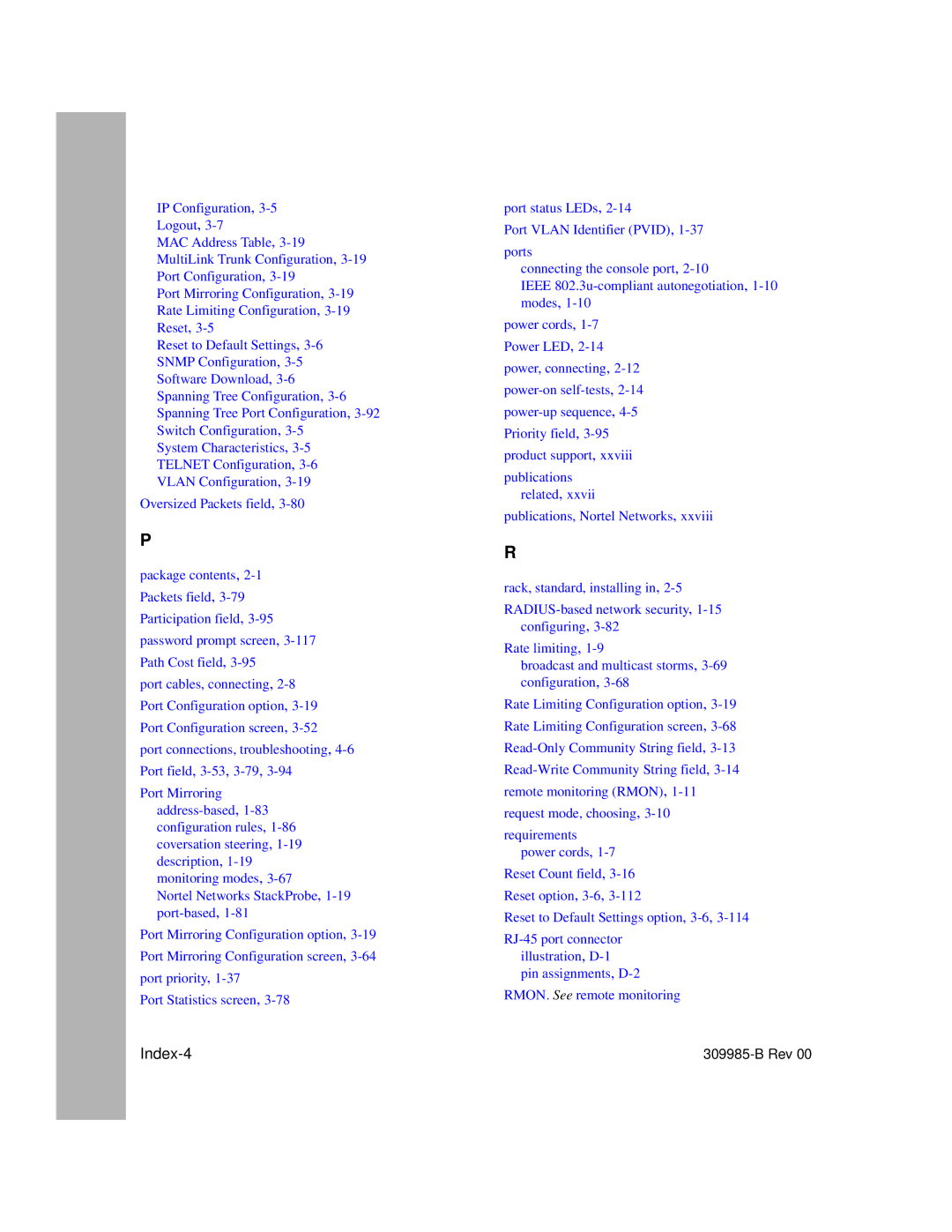 Nortel Networks 24T manual Index-4 