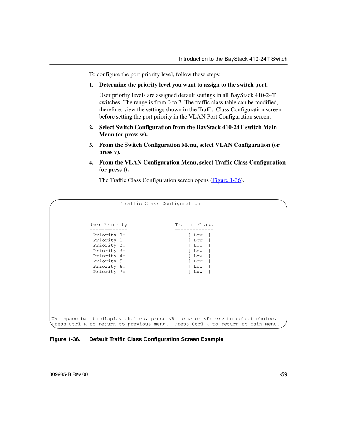 Nortel Networks 24T manual To configure the port priority level, follow these steps 