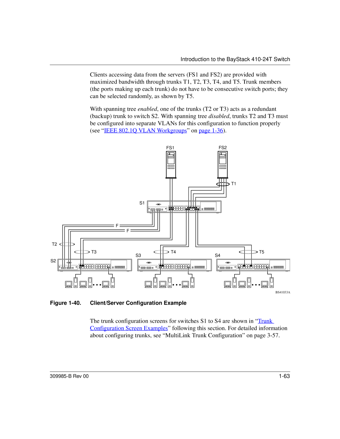 Nortel Networks 24T manual Client/Server Configuration Example 